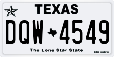 TX license plate DQW4549
