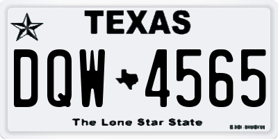 TX license plate DQW4565