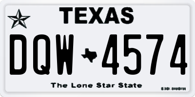 TX license plate DQW4574