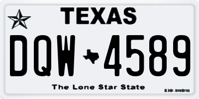 TX license plate DQW4589