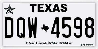 TX license plate DQW4598
