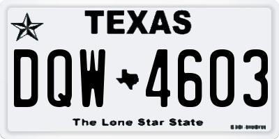 TX license plate DQW4603