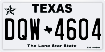 TX license plate DQW4604
