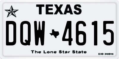 TX license plate DQW4615