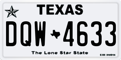 TX license plate DQW4633