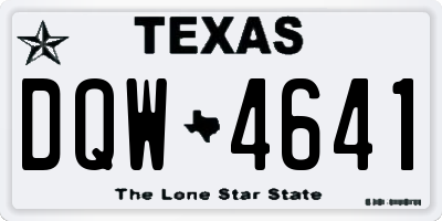 TX license plate DQW4641