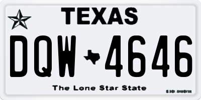 TX license plate DQW4646
