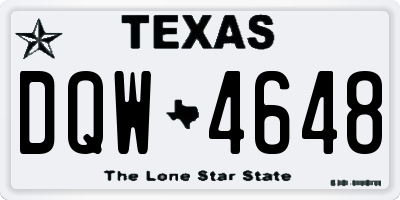 TX license plate DQW4648