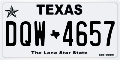 TX license plate DQW4657
