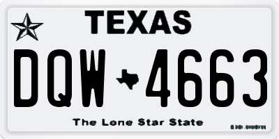 TX license plate DQW4663