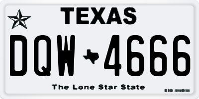 TX license plate DQW4666