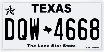 TX license plate DQW4668