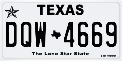 TX license plate DQW4669