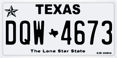 TX license plate DQW4673