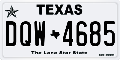TX license plate DQW4685