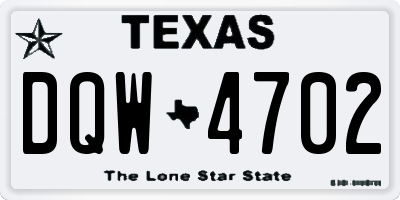 TX license plate DQW4702