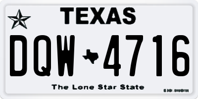 TX license plate DQW4716