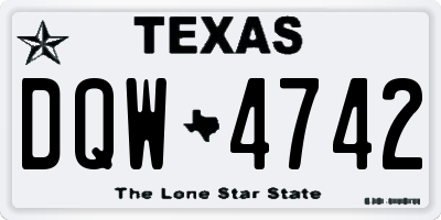 TX license plate DQW4742