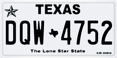 TX license plate DQW4752