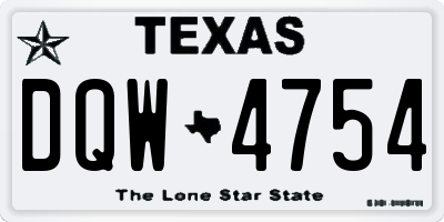 TX license plate DQW4754