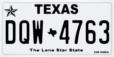 TX license plate DQW4763