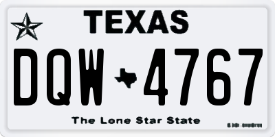 TX license plate DQW4767