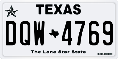 TX license plate DQW4769