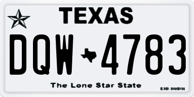 TX license plate DQW4783