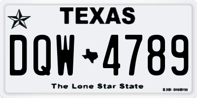 TX license plate DQW4789