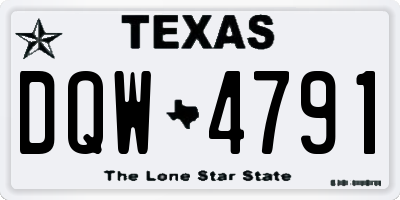 TX license plate DQW4791