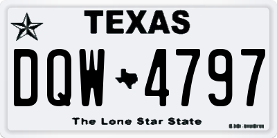 TX license plate DQW4797