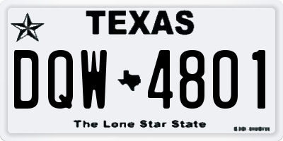 TX license plate DQW4801