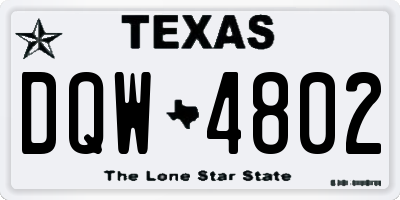 TX license plate DQW4802