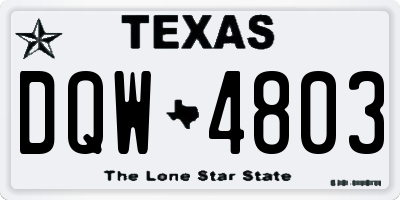 TX license plate DQW4803