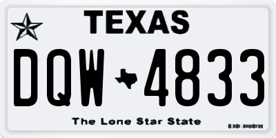 TX license plate DQW4833