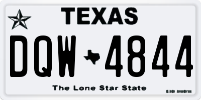 TX license plate DQW4844