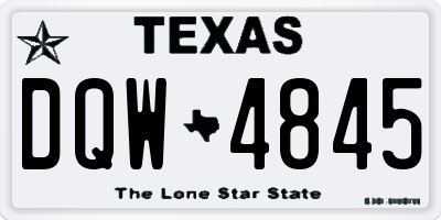 TX license plate DQW4845