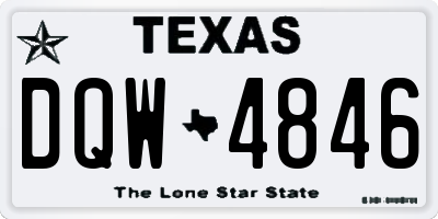 TX license plate DQW4846