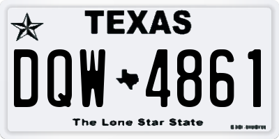 TX license plate DQW4861