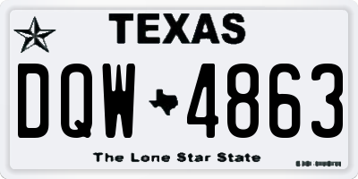 TX license plate DQW4863