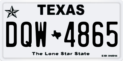 TX license plate DQW4865