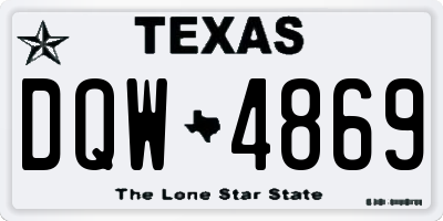 TX license plate DQW4869