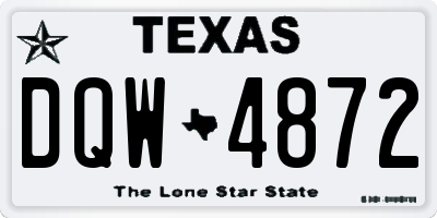 TX license plate DQW4872
