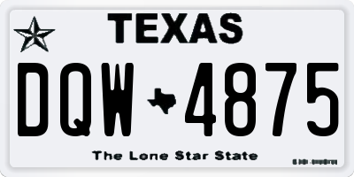 TX license plate DQW4875