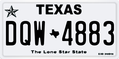 TX license plate DQW4883