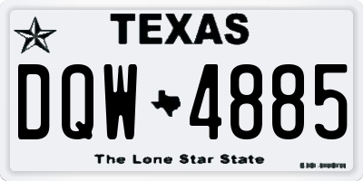 TX license plate DQW4885