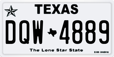 TX license plate DQW4889
