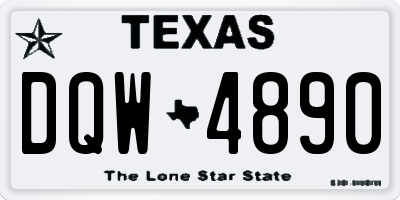 TX license plate DQW4890
