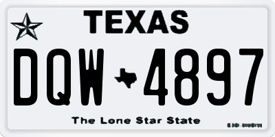 TX license plate DQW4897