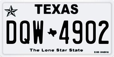 TX license plate DQW4902